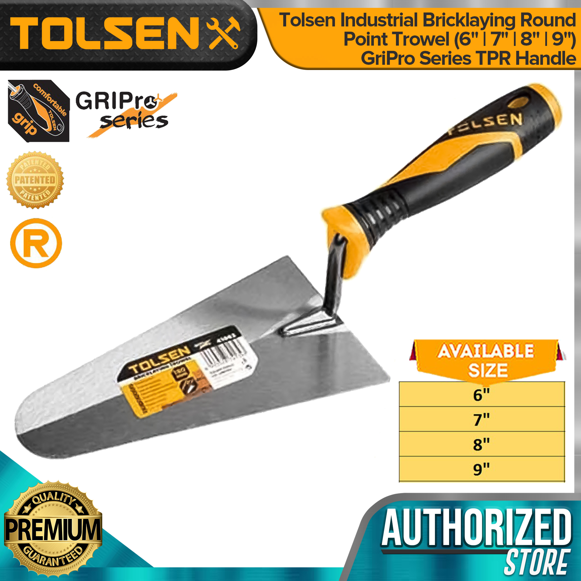 Tolsen Industrial Bricklaying Round Point Trowel (6