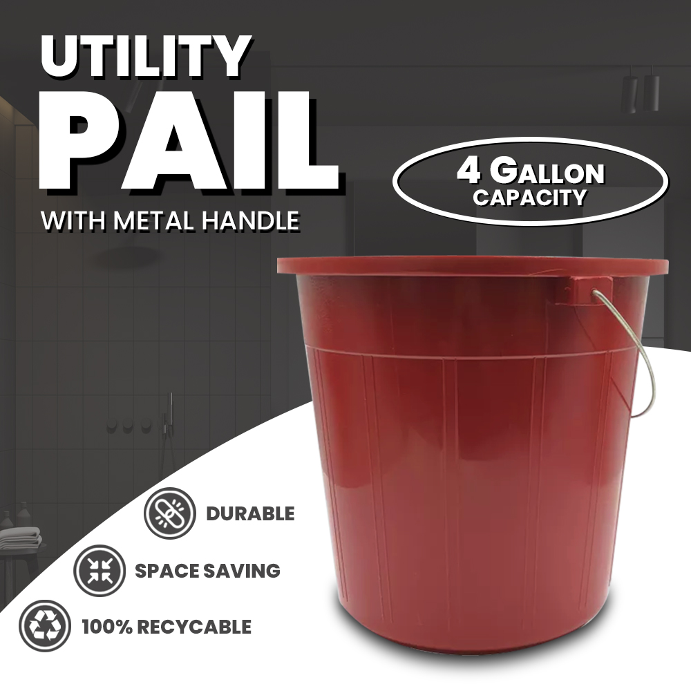 Water Container Pail Water Bucket Utility Pail With Metal Handle