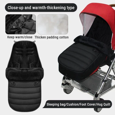 Winter outdoor baby stroller sleeping bag warm and waterproof foot cover universal thick cotton pillow windproof sleeping bag