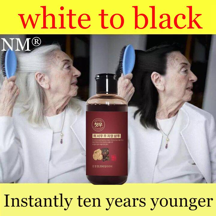 【White Hair Turns To Black 】500ml Hair color shampoo Hair dye shampoo