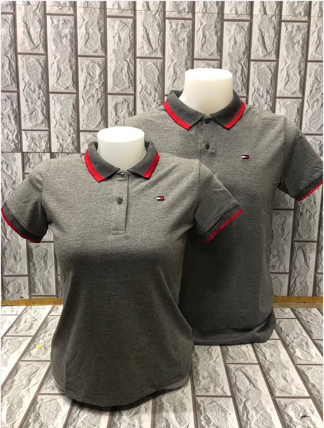 dark grey polo shirt womens