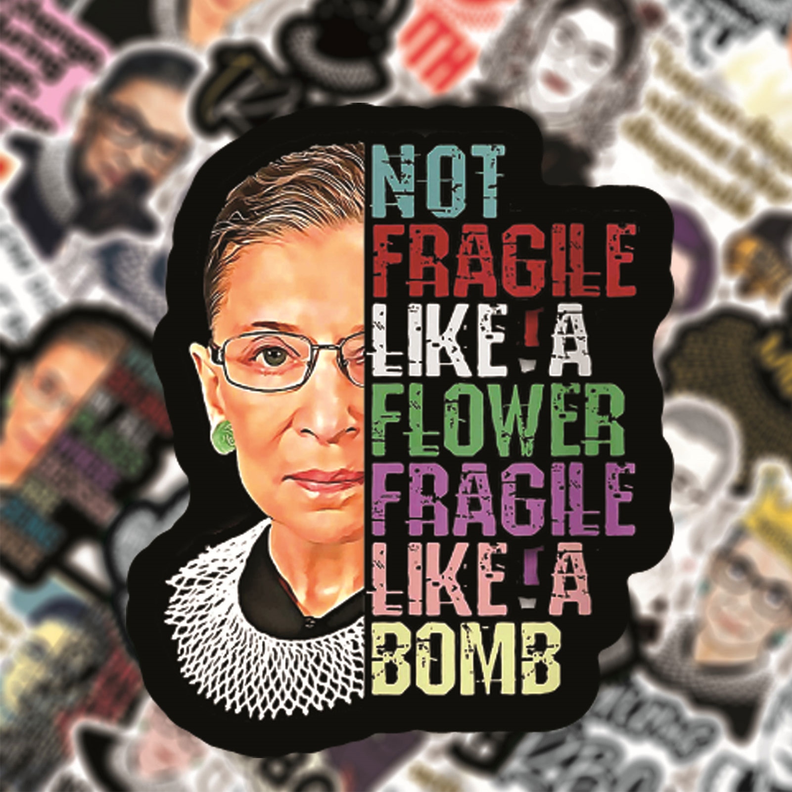50pcs Ruth Bader Ginsburg Sticker Female Justice Judge Rbg Famous Quote Decal St