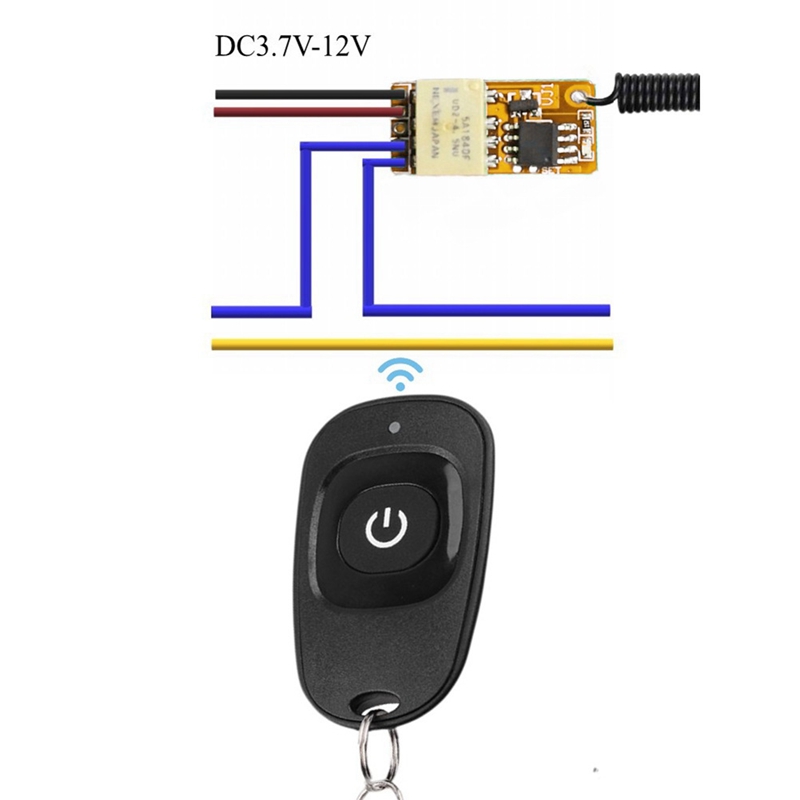 Push Button Saving Mini Relay Contact Receiver RF Wireless Switches Receiver DC3.7V-12V 433Mhz Smart Home Small Tiny Remote Switches