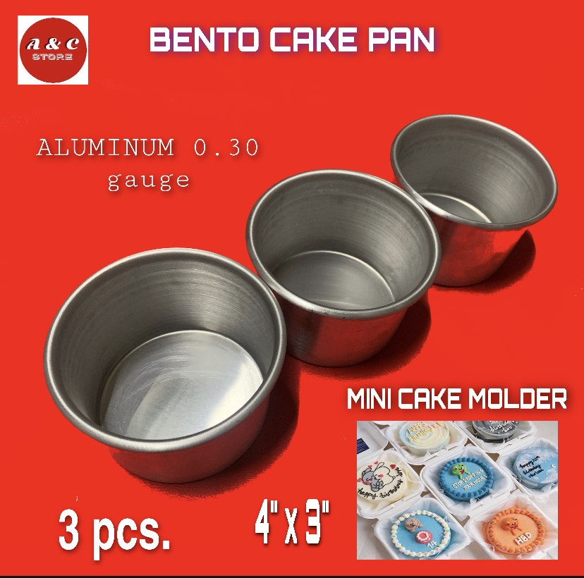 BENTO CAKE PAN MINI CAKE MOLDER (3PCS HIGH QUALITY HEAVY DUTY
