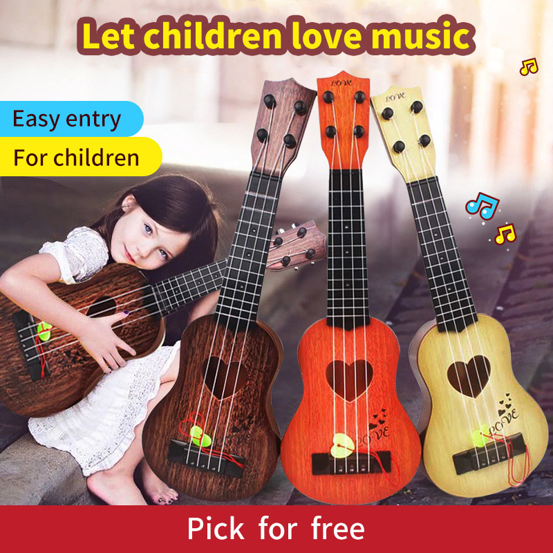 as picture M Homyl Guitar Educational Music Instruments Toy Simulation Playable Ukulele for Kids 4 Strings 