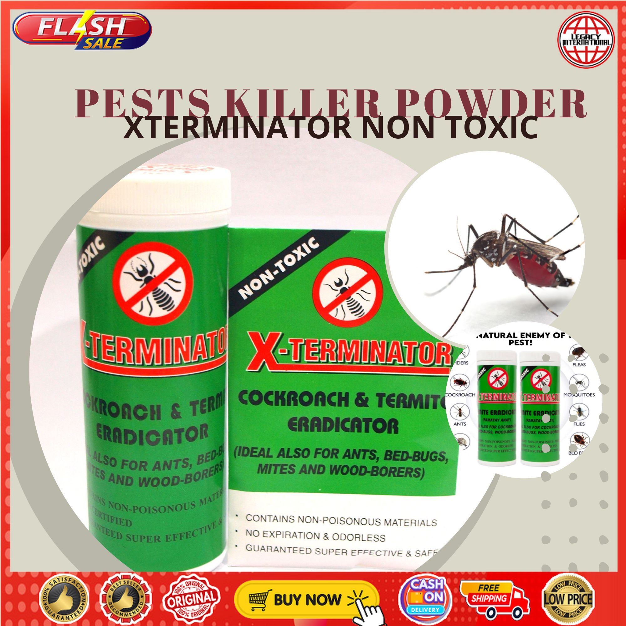 ORIGINAL XTERMINATOR NON TOXIC PESTS KILLER POWDER COCKROACH TERMITES