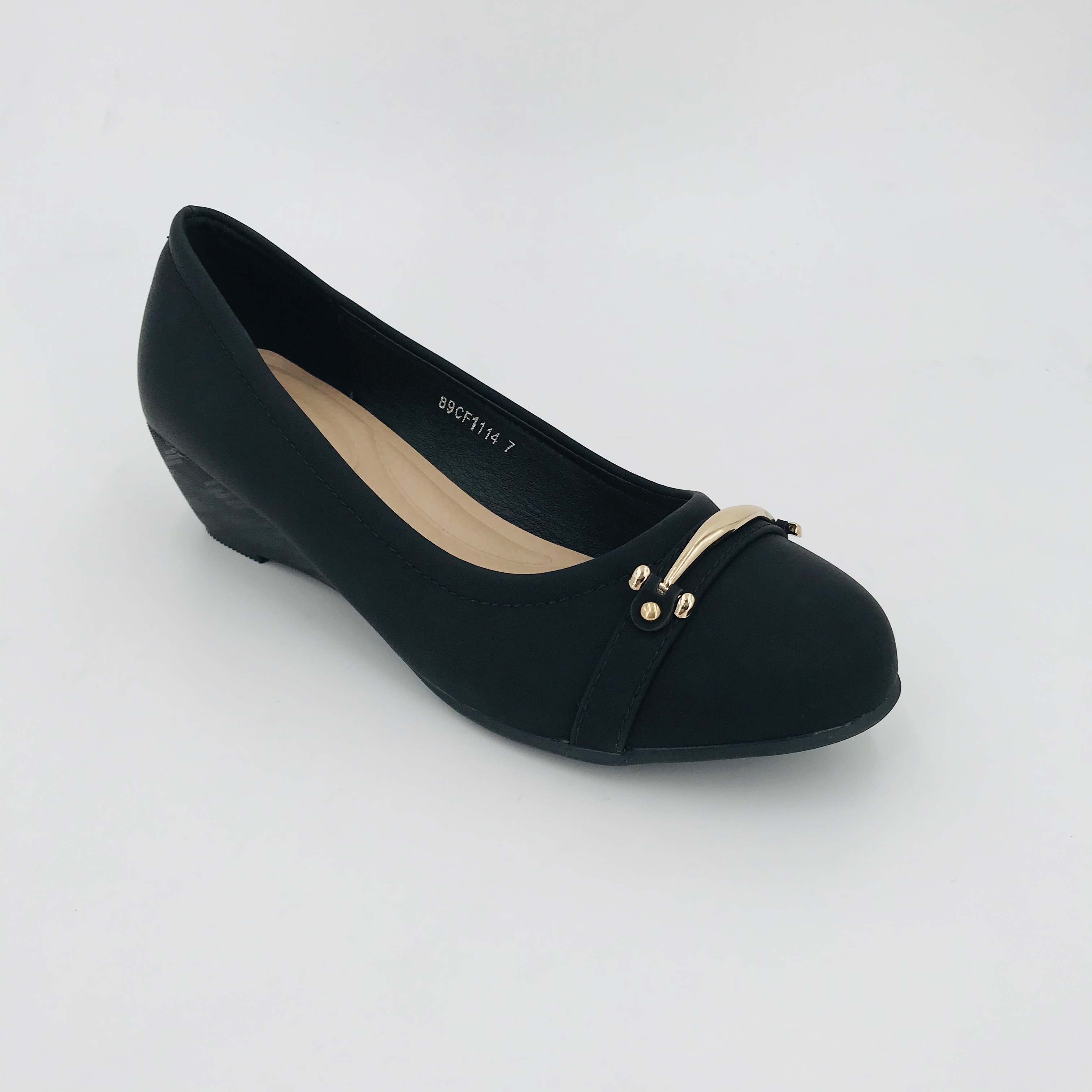 canvas closed toe wedge shoes