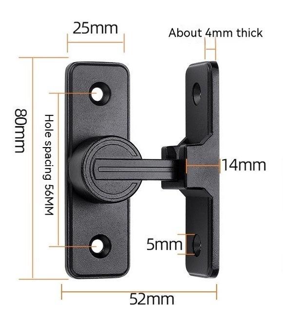 Door handle free punch door latch 90 push-pull door lock bolt door ...