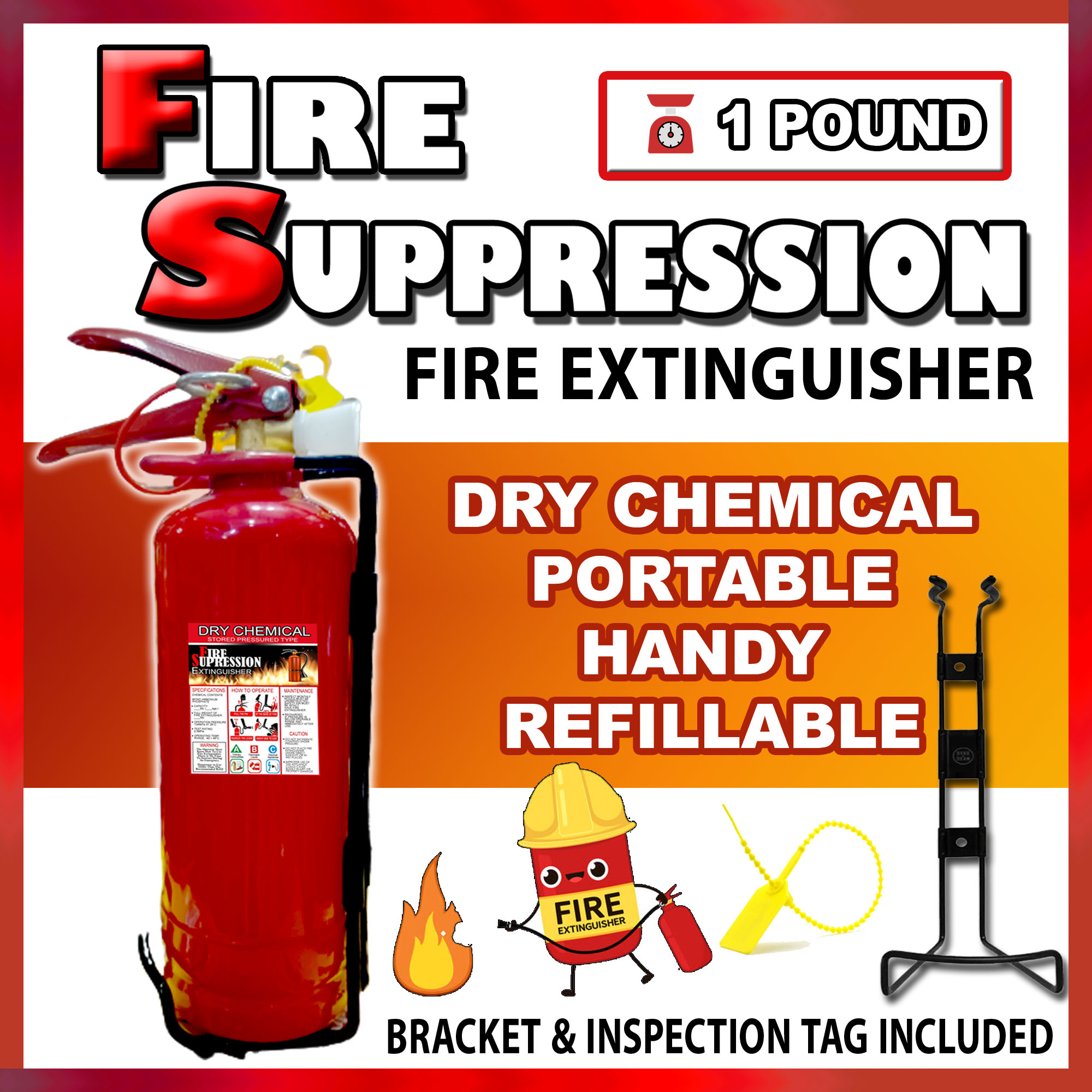 Dry Chem Abc 123 1 Pound Fire Extinguisher 