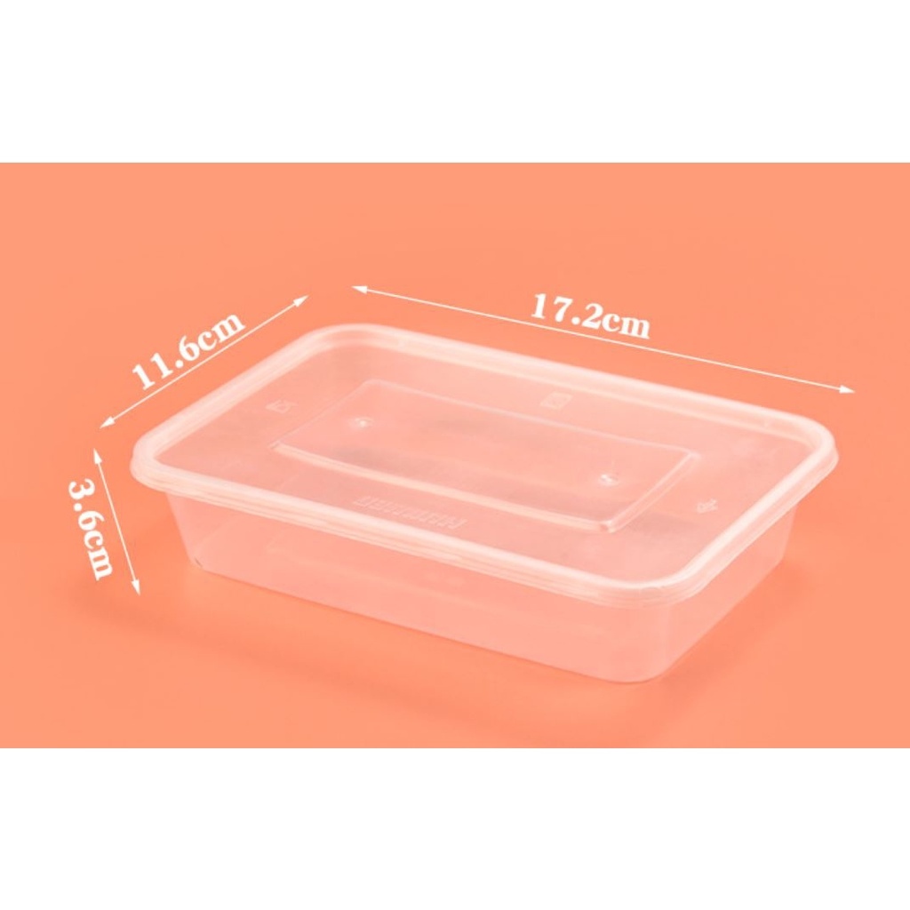 [10PCS] Rectangle Black or Clear Plastic Microwavable Food Containers