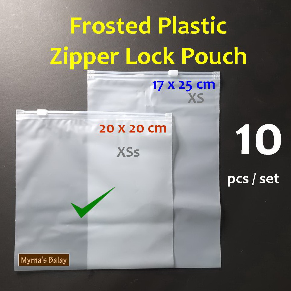 Frosted (Matte) PE Plastic Zipper Lock Pouch Bag 20 x 20 cm 10