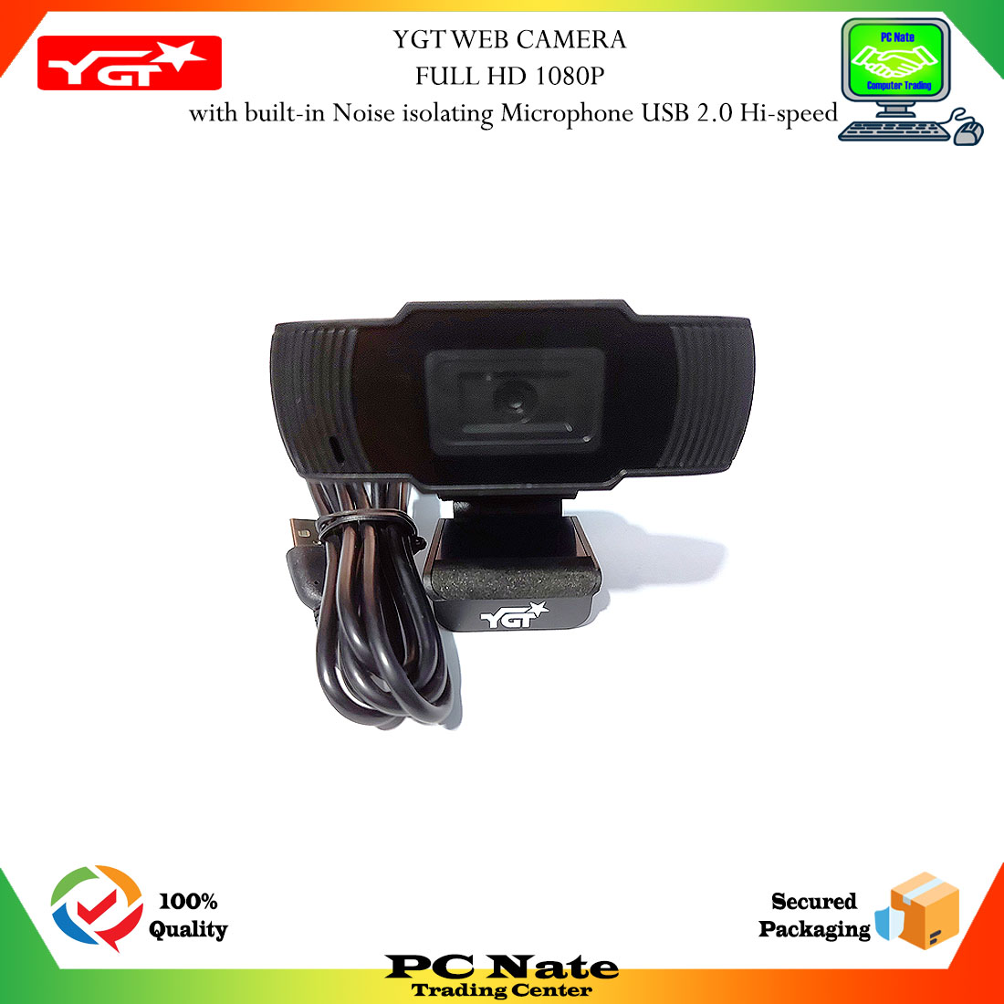 YGT WEBCAM FULL HD 1080P (UP to 1920x1080 pixels) Video recording with