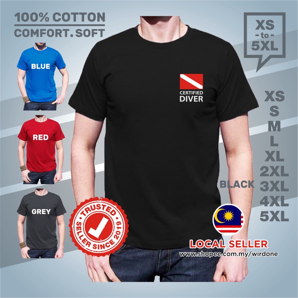 Tshirt Certified Diver Dive Flag Diving Suunto Garmin Padi Unisex Cotton Or  Microfiber T-Shirt 3Xl 4Xl 5Xl 6Xl 7Xl New | Lazada Ph