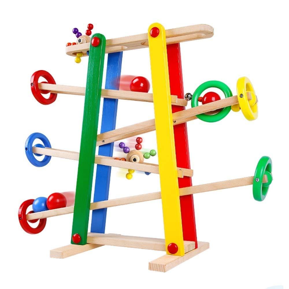 Wooden Big Sliding Game Toy with 2 Race Balls Early Educational