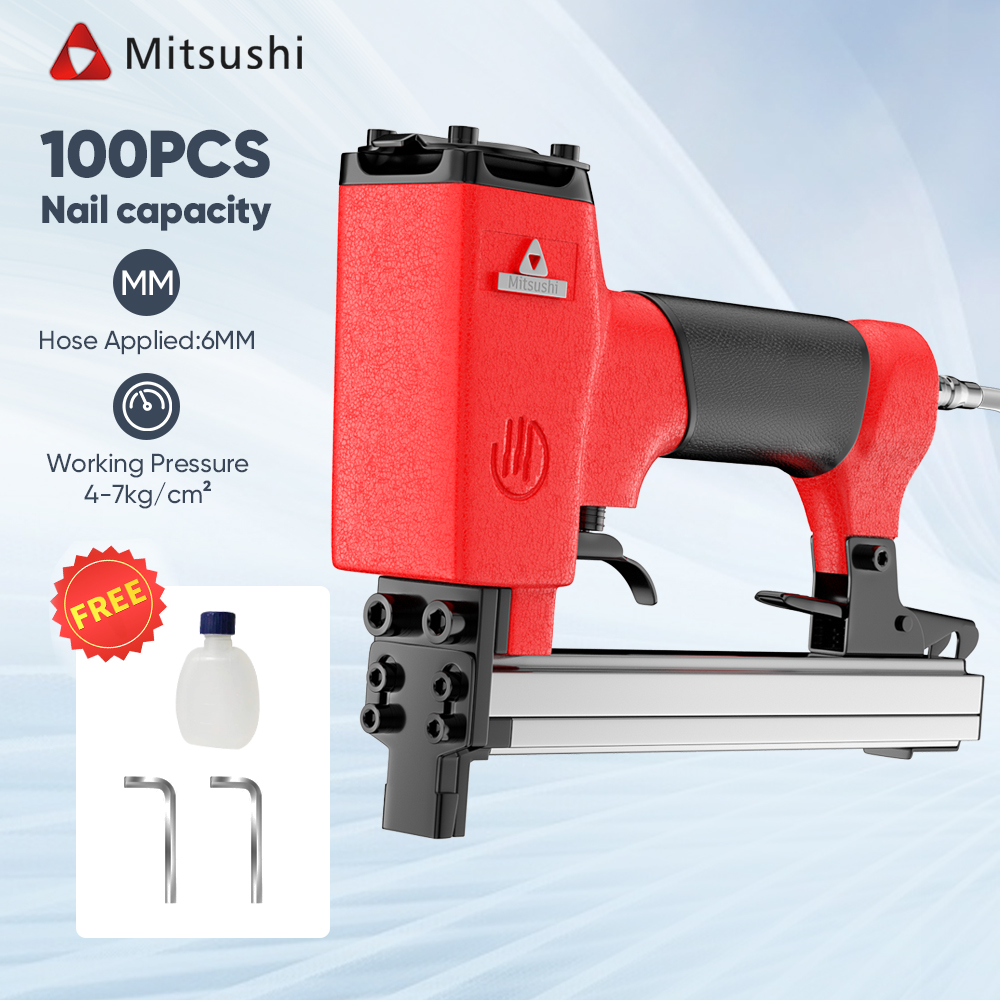 Mitsushi Air Nailer Gun Set Heavy Duty MQDQ1013 613mm Pneumatic Air