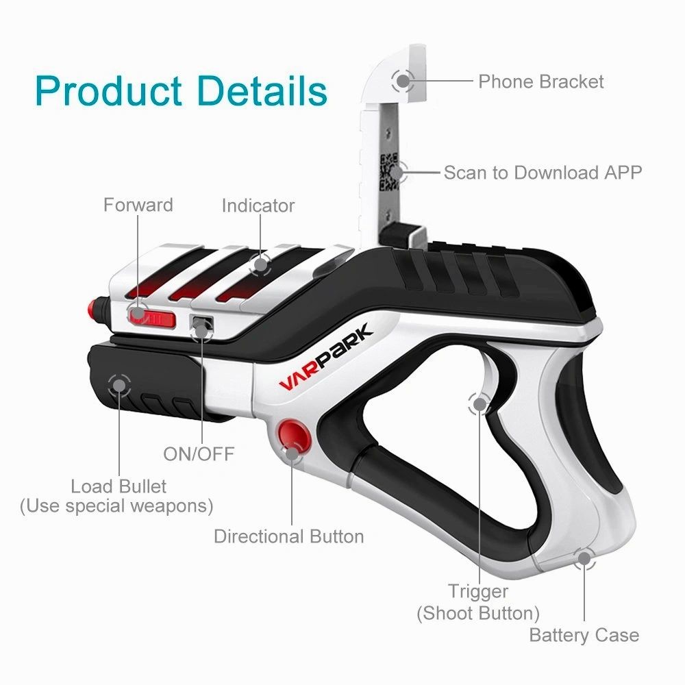 Augmented Reality Game Controller Bluetooth 4D Live Action Shooting Game Somatosensory Shooter IOS and Android Smart Phones AR Game Gun for Kids Adults BB-725 Lazada PH