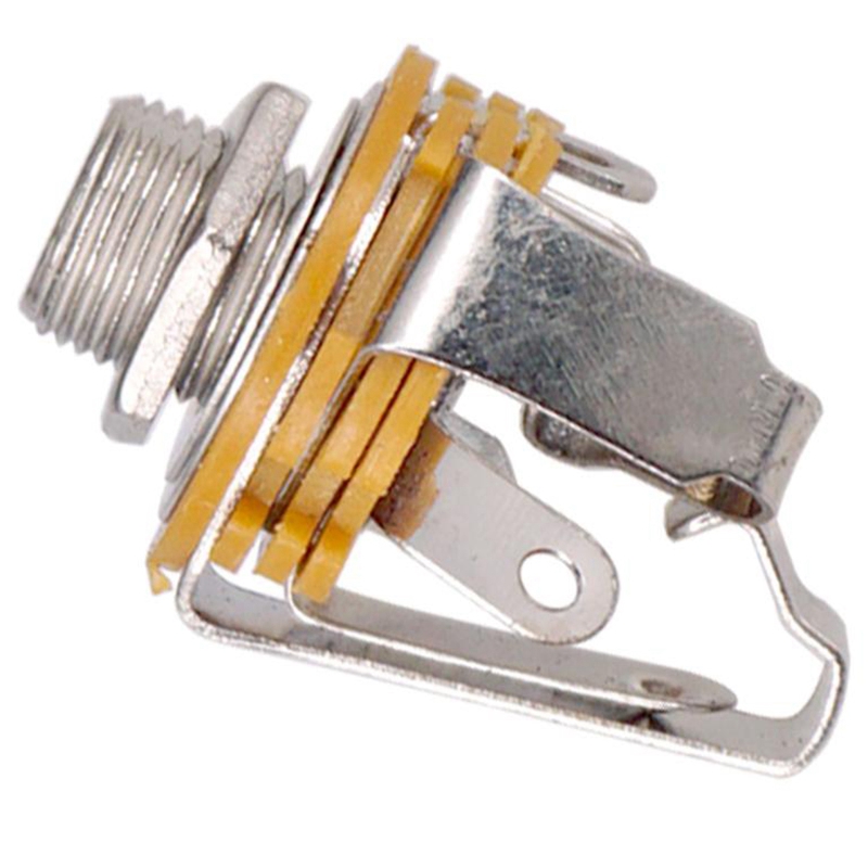 Single Socket Pick 4Pcs 1/4 inch 6.35Mm Stereo Input Jack Plug Socket for Electric Guitar ...