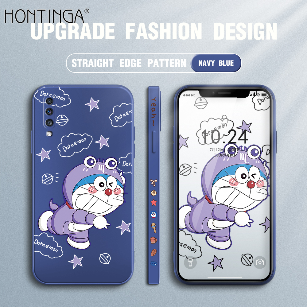 Hontinga ốp lưng cho samsung galaxy a70 ốp lưng hoạt hình doraemon anime hình vuông chính hãng chất lỏng họa tiết cạnh silicon mềm vỏ bảo vệ toàn bộ vỏ bảo vệ máy ảnh ốp lưng ốp lưng điện thoại mềm cho bé gái