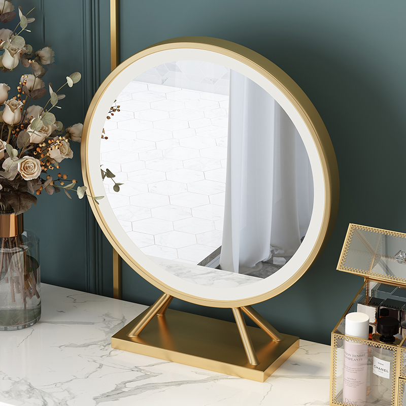 DIJIE Dresser Makeup Mirror LED Lighted Lighted Vanity Mirror Tabletop