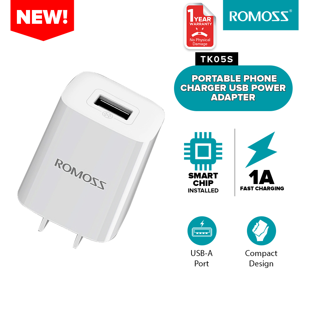 Romoss hàng chính hãng thương hiệu đầu sạc 10.5w sạc usb 2.1a sạc nhanh tường sạc đèn led hiển thị dual usb adapter sạc