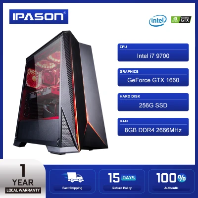 Ipason New Product Intel 8 Core i7 9700 GeForce GTX 1660 6G DDR4 2666Mhz 8G M.2 256G SSD Desktop Computer Gaming Pc