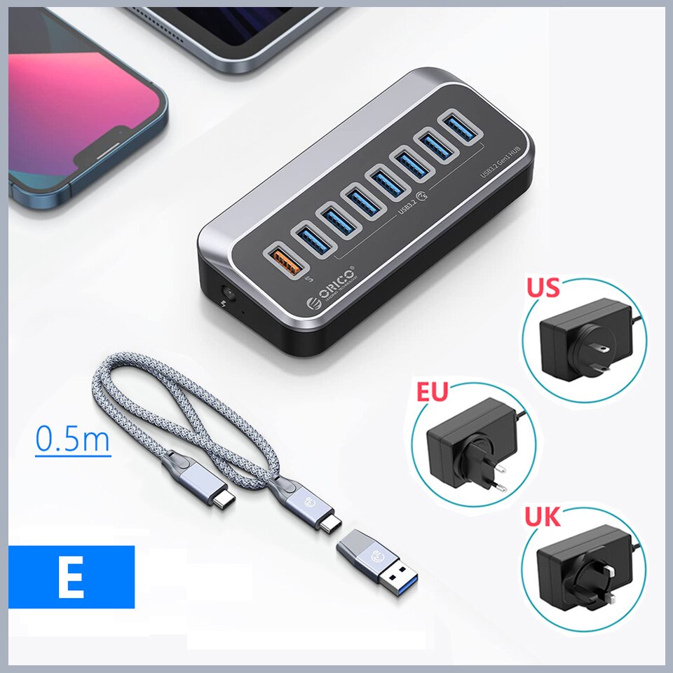 ORICO USB 3.2 Docking Station Hub Type C Splitter Adapter Multi Ports Several 3.0 Socket with SD Card Reader OTG For Laptop PC