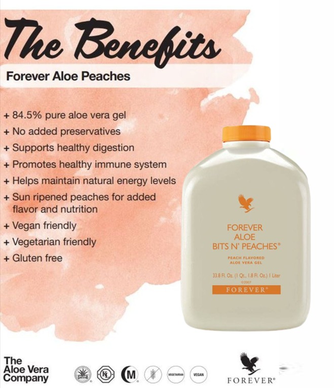 Forever Living - Forever Aloe Bits N Peaches Juice 97.4% PURE 1 Liter (1  Bottle) for Digestive Health 100% AUTHENTIC! | Lazada PH