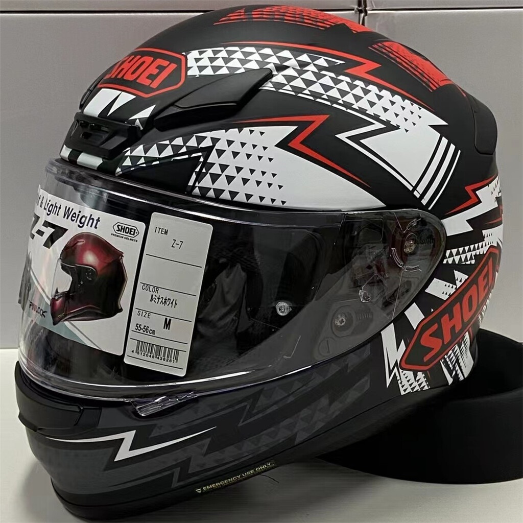 [COD]New SHOEI Z7 Red Lightning Full Face Helmet SHOEI Motorcycle Race ...