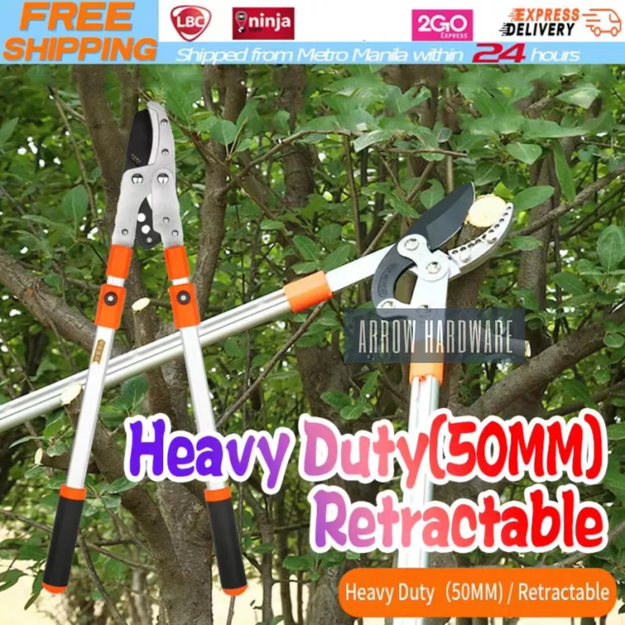 【Heavy Duty（50MM) / Retractable】Extendable Garden Pruning Shears