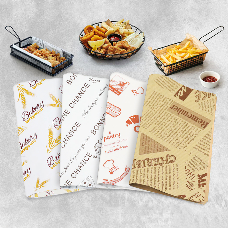 DYYSTORE 50Pcs/wax Paper Greaseproof Paper Food Packaging Parchment Paper  French Fries Burger Cake Sandwich Wrapping Paper Baking Paper.