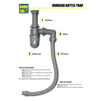 Homeaid Kitchen Sink Bottle Trap 1 1 2 Grey Lazada Ph