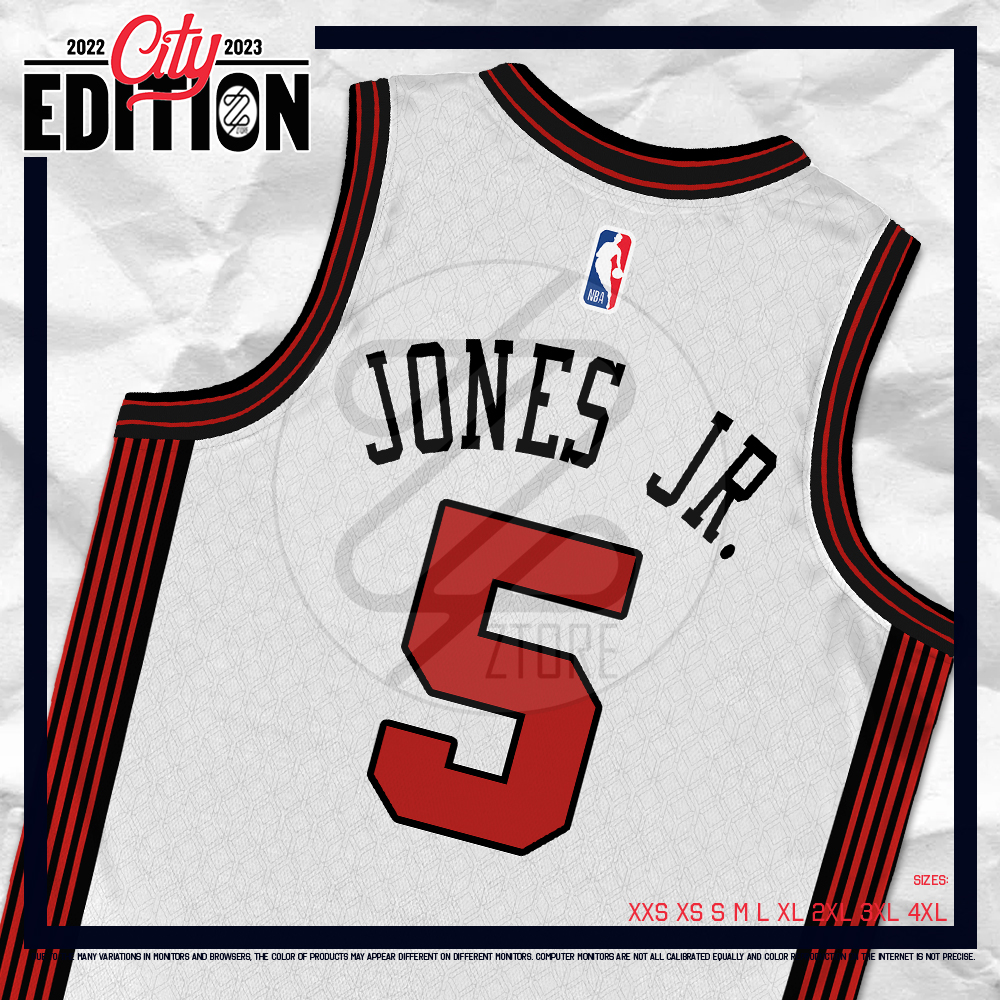 ZTORE City Edition NBA Chicago Bulls Derrick Jones JR. Jersey 2022 Full ...