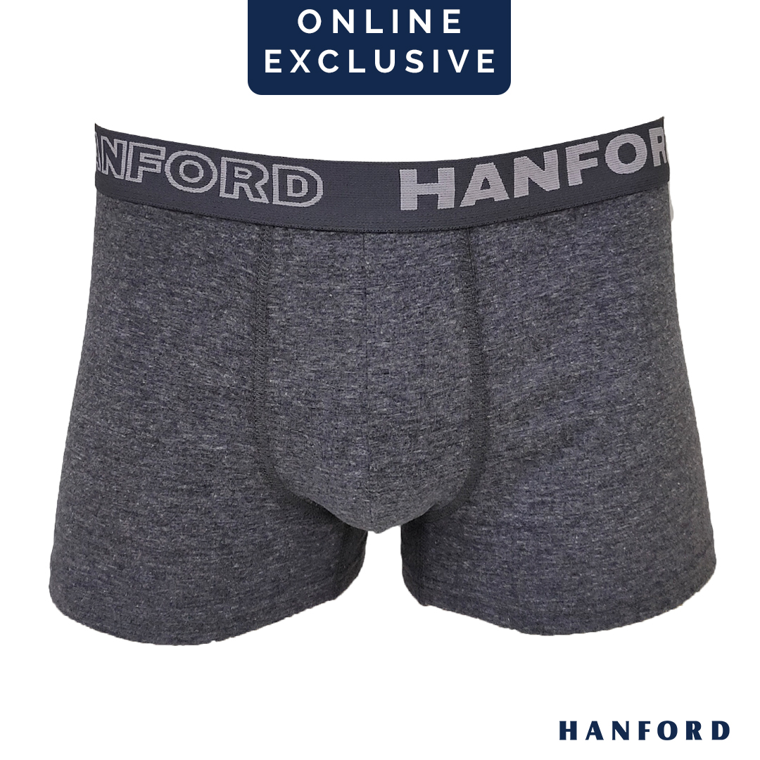 Hanford Men Natural Cotton Knit Comfort Boxer Briefs (No Spandex