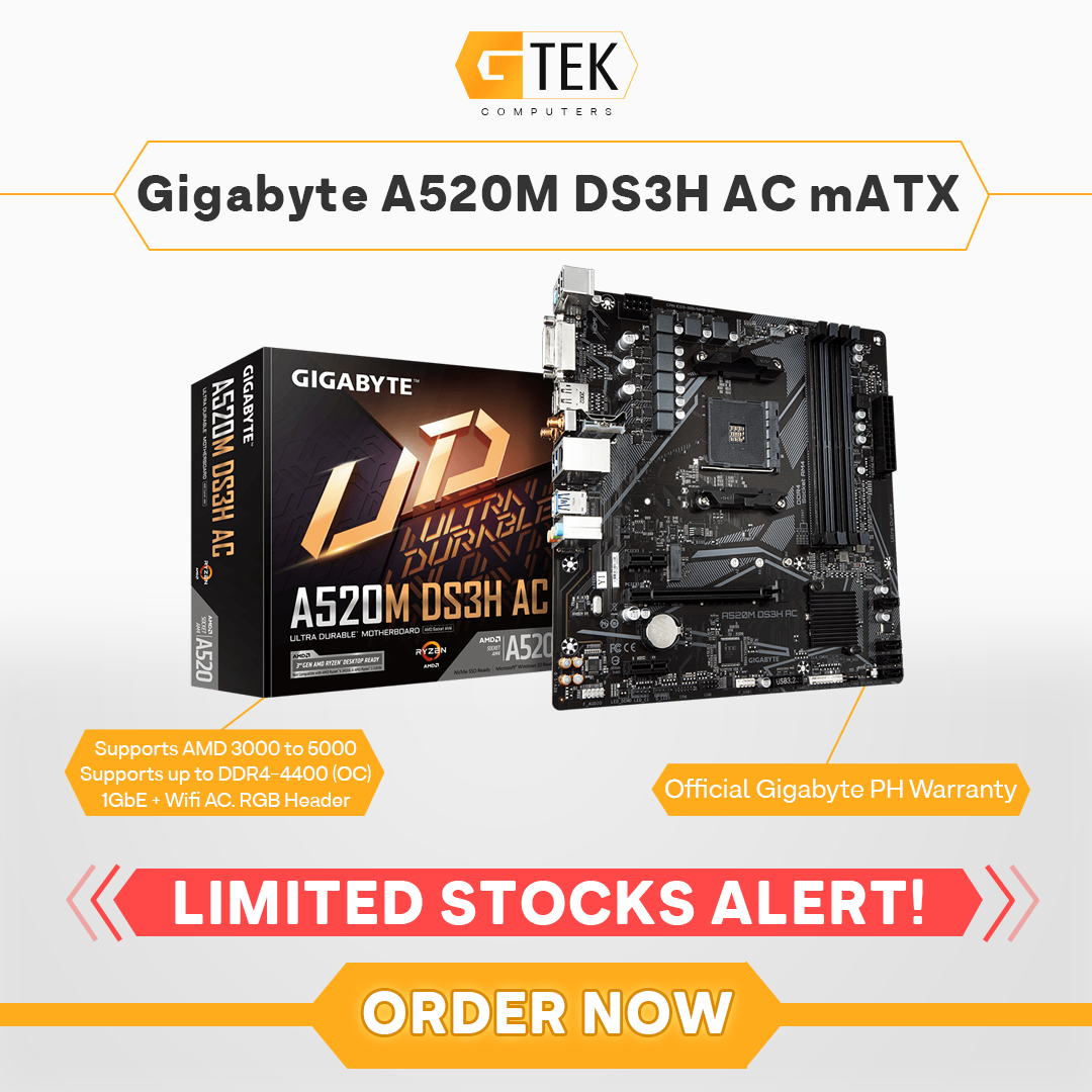 Gigabyte A520M DS3H AC A520 AMD AM4 mATX Motherboard Lazada PH