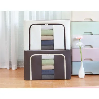 Linen-like non-woven fabric foldable clothing storage box Pillow Blanket Closet Underbed Storage Bag