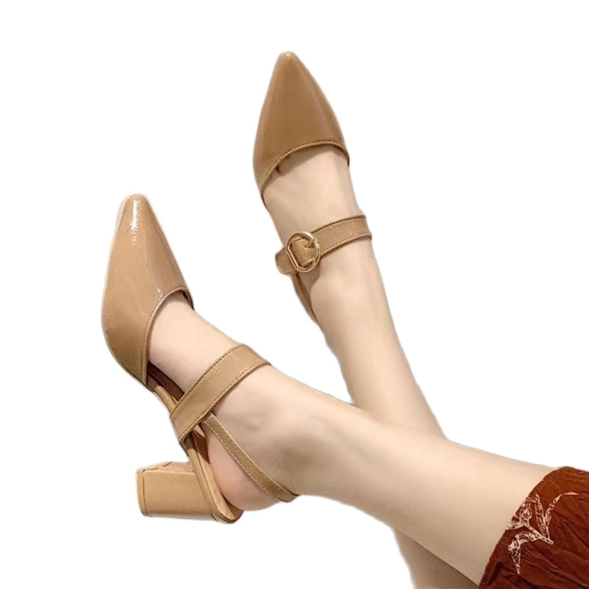 2023 New Genuine Leather Summer Sandals Women Open Toe Gladiator Shoes  Chunky Heel Sandals for Women High Heels Sandals Handmade - AliExpress