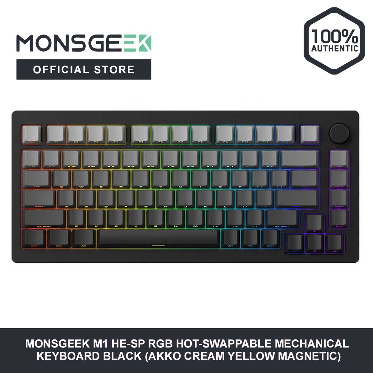 Monsgeek M1 HE-SP RGB Hot-Swappable Mechanical Keyboard Black
