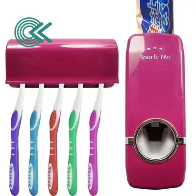 Wall Mounted Automatic Toothpaste Dispenser With Five Toothbrush Holder Set Bathroom(AS12-ZH185)