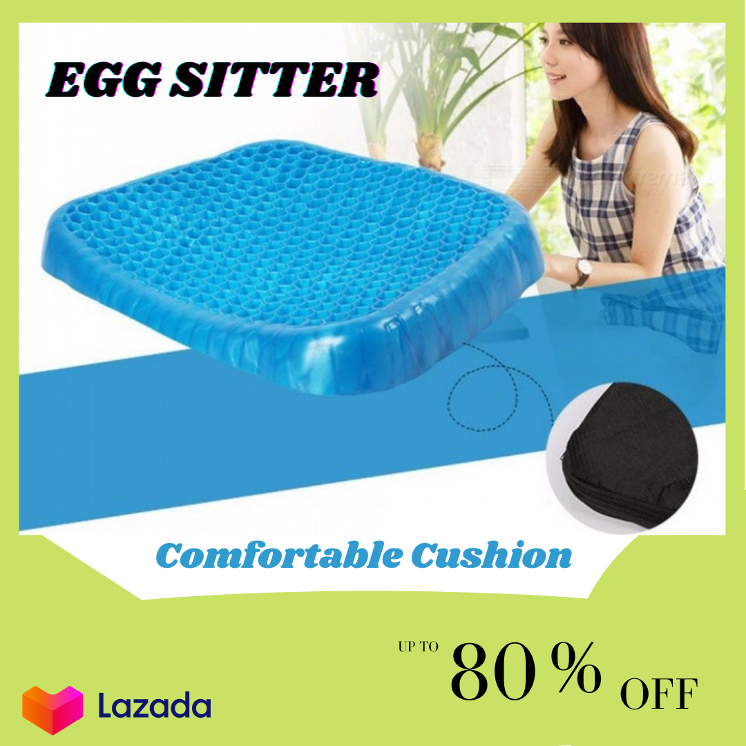 (Net) Silicone Gel Egg Sitter Cushion Seat Flex Pillow Soft Breathable  Honeycomb Cushion Back Support Sit with Non-Slip Cover for