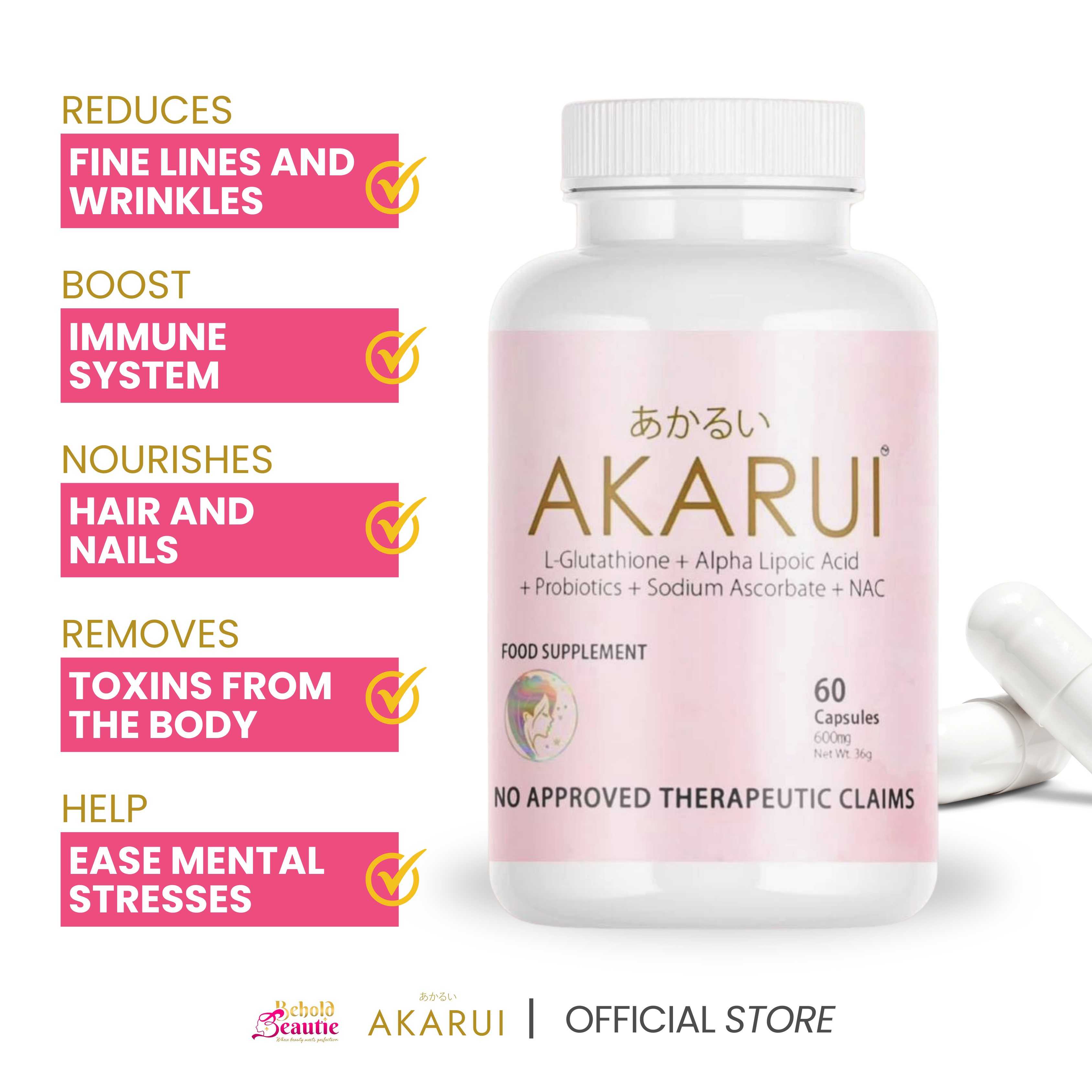 akarui glutathione AKARUI JAPAN GLUTATHIONE+INTENSIVE WHITENING SOAP - FAST WHITENING with COLLAGEN, NAC, VITAMIN C,PROBIOTICS, ALA