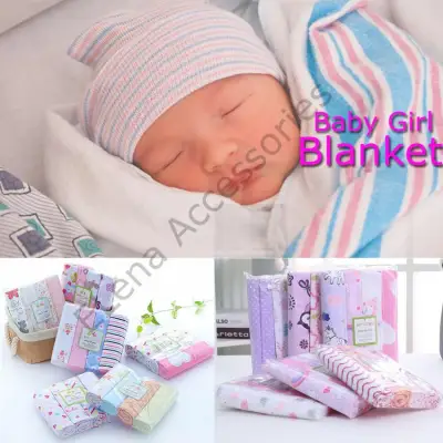 BLANKET001- BABY GIRL 1Pack 76*76CM Baby Blanket Swaddle Baby Bedsheet Newborn High Quality 4PCS/PACK 100% Cotton Supersoft Flannel (Multicolor)