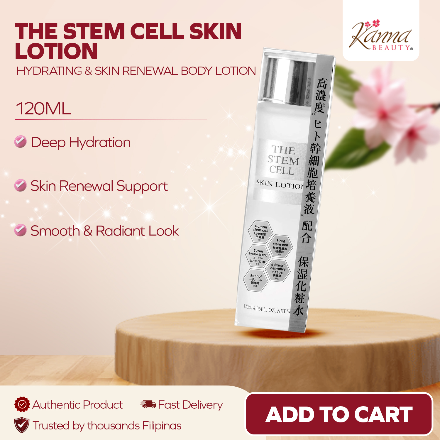 The Stem Cell Skin Lotion 120ml | Human Stem Cell Plant Stem Cell 