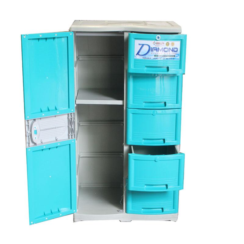 Diamond Closet Cabinet with 2 Big Drawer - Jolly Plastic