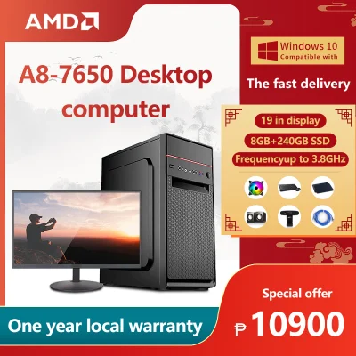 Brand new / desktop computer full set of AMD A8 quad core processor / 3.5GHz ~ 3.8ghz / 8GB memory / 240gb SSD / brand new 19 inch monitor / keyboard / mouse / mouse pad / office desktop