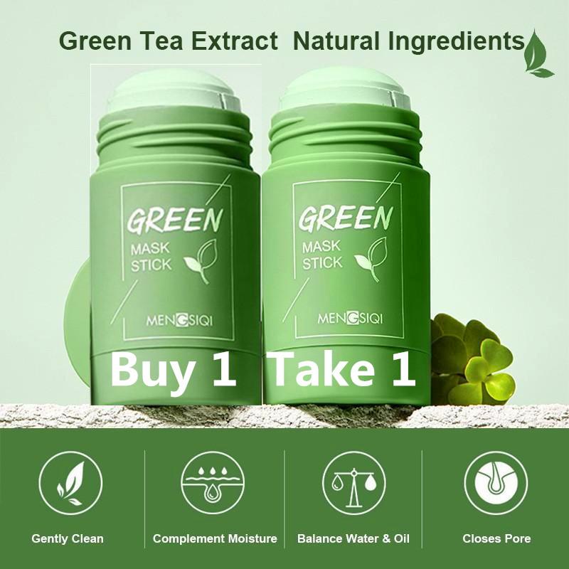 Buy 1 Take 1 Green Tea Cleansing Solid Mask Acne Cleansing Beauty Skin