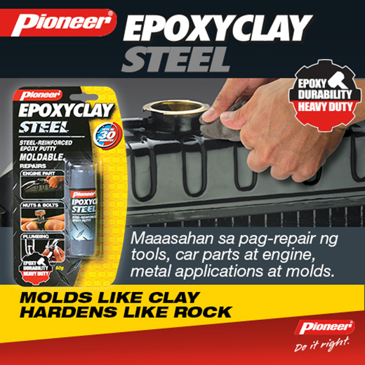 Pioneer Adhesives Inc. - Pioneer Epoxy Clay Steel is a hand moldable epoxy  putty adhesive-sealant which molds like clay and hardens like rock to help  repair engine parts. #DoItRight with Pioneer Epoxy