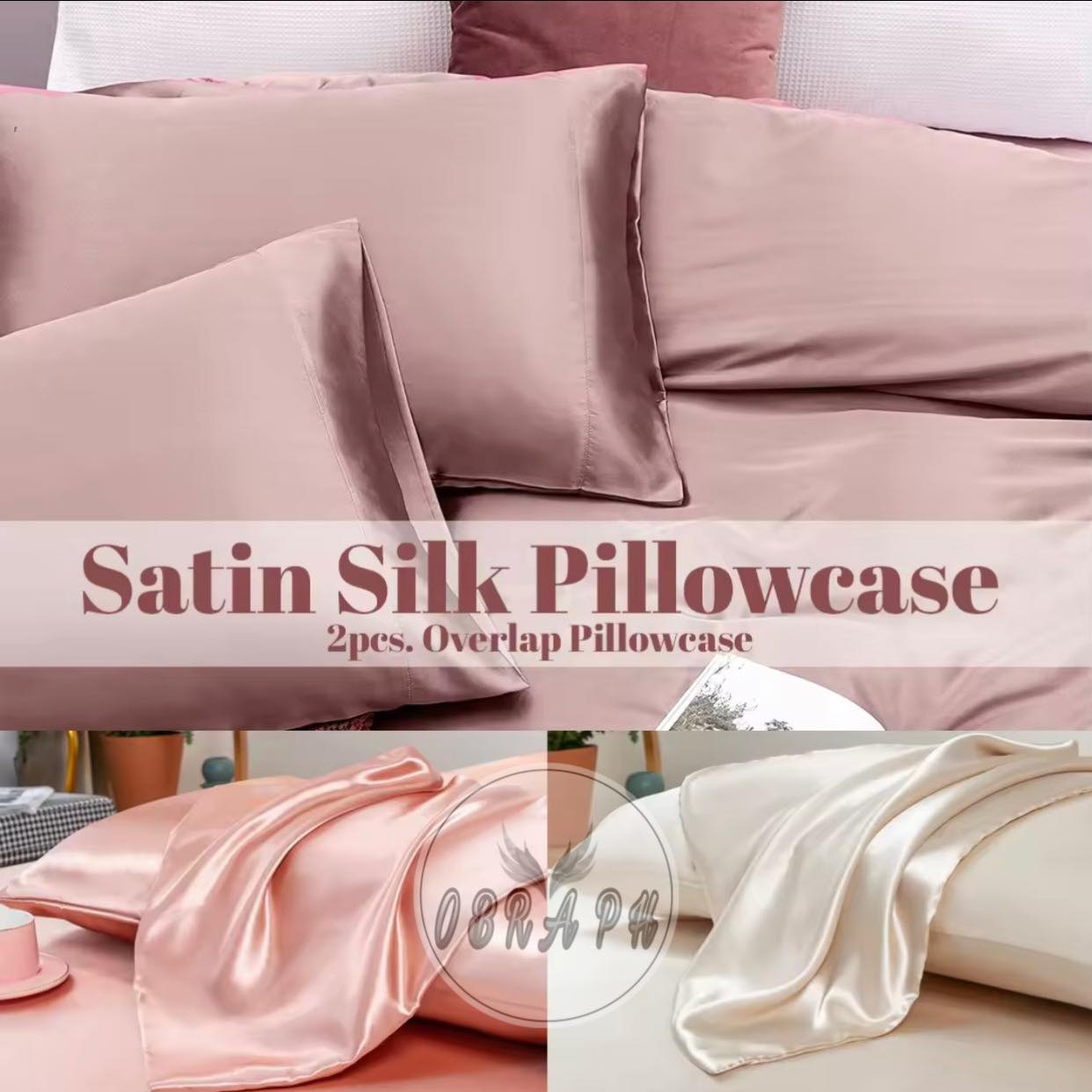 2 pcs Satin Silk Pillowcase, Hotel Quality Satin Silk Pillow case, Premium  Quality Satin Silk Pillowcase
