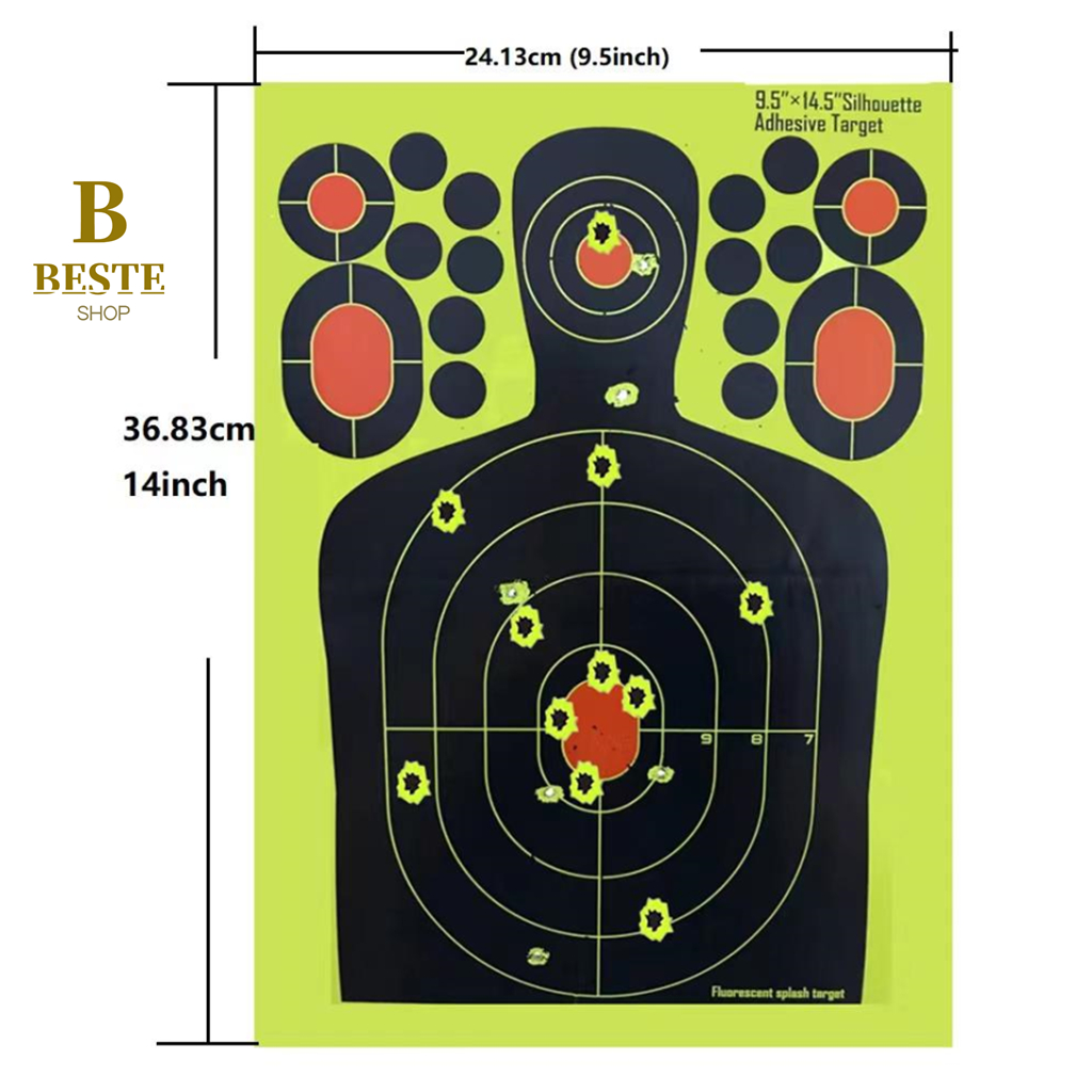 9.5*14inch Bullseye Super Splatter and Self Adhesive shooting Target ...
