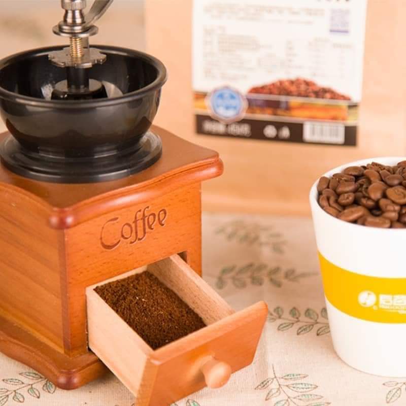 Antique Appearance Wooden Base Hand Crank Coffee Bean Grinder Manual Coffee Bean Grinder Spice