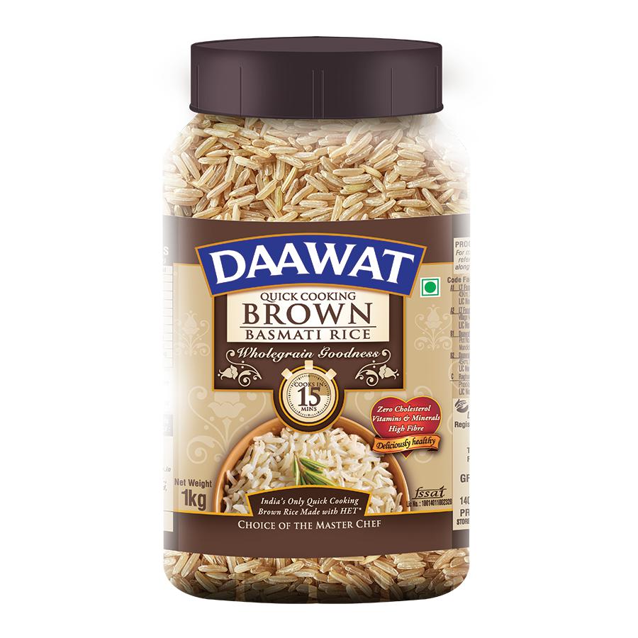 Daawat Brown Basmati Rice (1kg) Good for Diabetic / Diet. Resealable